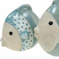 Floristik24 Decorative fish terracotta blue, gray H14cm / 12.5cm set of 2