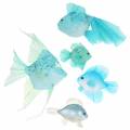 Floristik24 Decorative fish to hang blue turquoise green gray 10-22cm 5pcs