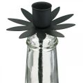 Floristik24 Candlestick for Bottle Black Glass, Metal Ø6.5cm H25.5cm