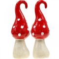 Floristik24 Toadstool ceramic decorative mushrooms red white Ø5cm H15.5cm 2pcs