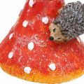 Floristik24 Fly agaric with hedgehogs decoration mushroom table decoration autumn H22cm 2pcs