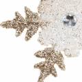 Floristik24 Christmas tree decoration snowflake glitter pearl 2pcs