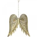 Floristik24 Christmas decoration angel wings, metal decoration, wings to hang golden, antique look H29.5cm W28.5cm