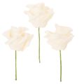 Floristik24 Artificial rose, cream-colored, 10 cm bloom on stem, 100 pieces