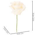 Artificial rose, cream-colored, 10 cm bloom on stem, 100 pieces | Floristik24.ie