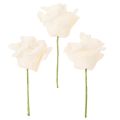 Artificial rose, cream-colored, 10 cm bloom on stem, 100 pieces | Floristik24.ie