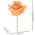 Artificial orange rose, 5cm bloom, single, 100 pieces | Floristik24.ie