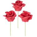 Floristik24 Artificial red rose flower with stem, 5cm, 100 pieces