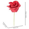 Artificial red rose flower with stem, 5cm, 100 pieces | Floristik24.ie