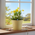 Metal planter, pastel yellow, Ø16cm H14cm | Floristik24.ie