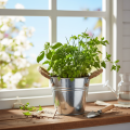 Bucket with rope handles Ø14cm H12cm | Floristik24.ie
