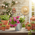 Zinc pot with rope handles Ø14.5cm H13cm | Floristik24.ie