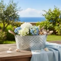 Large oval zinc bowl, 31cm x 20cm, H15cm | Floristik24.ie