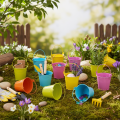 Colorful buckets, Ø8cm H7.5cm, 12 pieces | Floristik24.ie