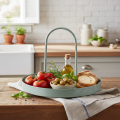 Decorative tray for use in the kitchen and to decorate the dining table, high handle, 18cm | Floristik24.ie