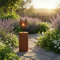 Tealight holder, candle shape, rust decoration, patina metal, H36cm | Floristik24.ie