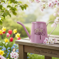 Metal decorative watering can, pink dandelion design, 12cm, 2 pieces | Floristik24.ie