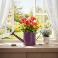 Decorative watering can, purple metal planter, Ø13.5cm H12.5cm | Floristik24.ie