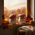 Mushroom House Light House Decorative Figurine Fly Agaric with Chimney 10cm 2pcs | Floristik24.ie