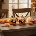 Decorative pumpkin figurine as a fun autumn decoration, 6cm, 2 pieces | Floristik24.ie
