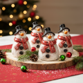 Snowman figurine with red scarf, Christmas decoration, 10cm | Floristik24.ie