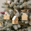 Gingerbread House Ceramic Hanging Decoration Winter Christmas Decoration 6cm 3pcs | Floristik24.ie