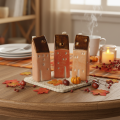 Decorative ceramic miniature house with windows, 14cm, 3 pieces | Floristik24.ie