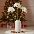 Artificial Amaryllis flower, white, with stem, Advent and Christmas, 50cm | Floristik24.ie