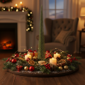 Artificial Christmas tree with wooden base for Christmas decorations, 80cm | Floristik24.ie