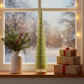 Artificial Christmas tree, decorative tree on a wooden base, 60cm | Floristik24.ie