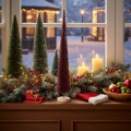 Decorative Christmas tree, slim tree figure on a wooden base, 60cm | Floristik24.ie