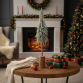 Artificial fir tree, iced, decorative tree on a wooden base for winter decoration and Christmas, 75cm | Floristik24.ie