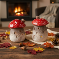 Mushroom House Light House Decorative Figurine Fly Agaric with Chimney 10cm 2pcs | Floristik24.ie