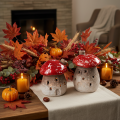 Mushroom House Light House Decorative Figurine Fly Agaric with Chimney 10cm 2pcs | Floristik24.ie