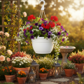 Hanging flower basket 25cm white | Floristik24.ie