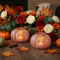 Lantern glass pumpkin tealight frosted Ø16cm H11cm 2pcs | Floristik24.ie