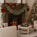 Artificial juniper garland, Christmas decoration for table or window, 185cm | Floristik24.ie
