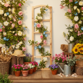 Wooden window frame as wall decoration 100cm | Floristik24.ie