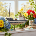 Ship decoration, maritime style, wooden with stand, 20cm | Floristik24.ie