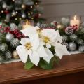 Artificial poinsettia, white, large bloom, decorative plant, 40cm | Floristik24.ie
