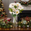 Artificial Christmas rose bunch, Christmas bouquet, 35cm, 6 pieces | Floristik24.ie