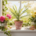 Artificial fern branch, artificial green plant for decoration, 45cm | Floristik24.ie
