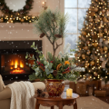 Artificial pine branch with cones, living room decoration, 93cm | Floristik24.ie