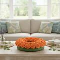 Artificial orange rose, 5cm bloom, single, 100 pieces | Floristik24.ie