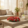 Artificial red rose flower with stem, 5cm, 100 pieces | Floristik24.ie