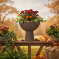 Round planter on a stand, modern plant pot, 25cm | Floristik24.ie