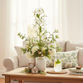 Artificial white lily with long flowering branch, decorative, 80cm | Floristik24.ie