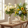 Artificial chrysanthemum flower, creamy white bunch, decorative branch, large 56cm, 4 pieces | Floristik24.ie
