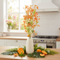 Artificial flower orchid branch orange filigree room decoration 110cm 3pcs | Floristik24.ie