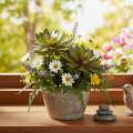 Artificial succulent as a decorative plant, green, 18cm, 3 pieces | Floristik24.ie